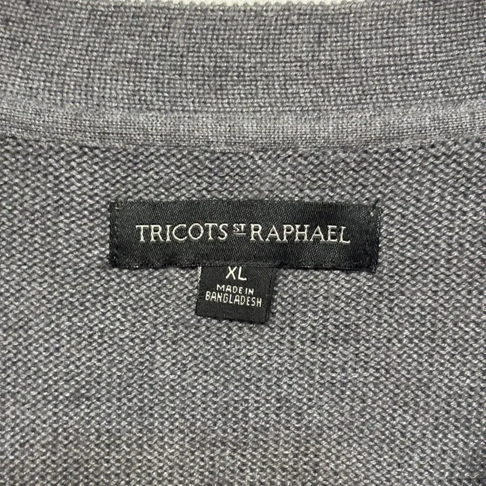 Tricots St Raphael Men Cardigan Sweater Size XL X-Large Gray FA23 D129 -14